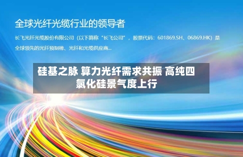 硅基之脉 算力光纤需求共振 高纯四氯化硅景气度上行