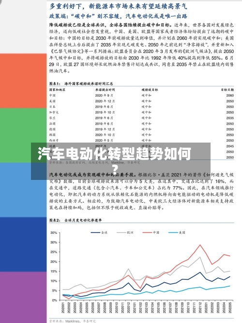 汽车电动化转型趋势如何？