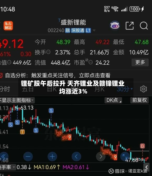 锂矿股午后拉升 天齐锂业及赣锋锂业均涨近3%-第2张图片