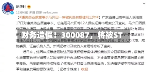 财务造假！300087	，将被ST-第3张图片