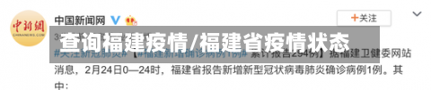 查询福建疫情/福建省疫情状态