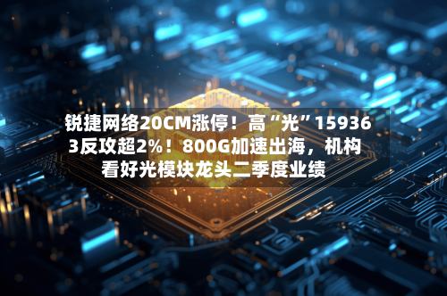 锐捷网络20CM涨停！高“光”159363反攻超2%！800G加速出海	，机构看好光模块龙头二季度业绩-第3张图片