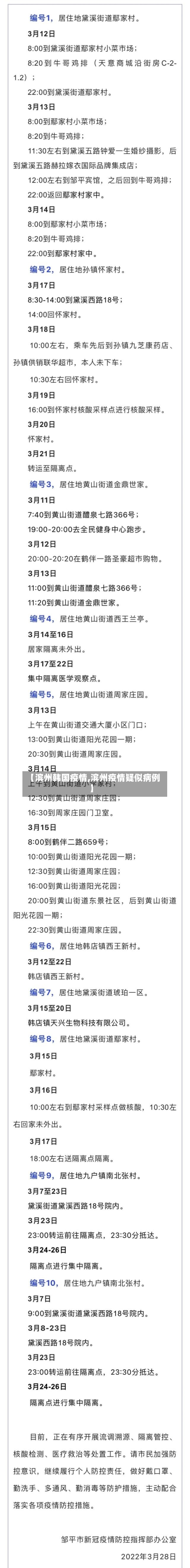 【滨州韩国疫情,滨州疫情疑似病例】