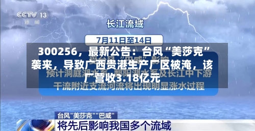 300256，最新公告：台风“美莎克	”袭来	，导致广西贵港生产厂区被淹，该厂营收3.18亿元-第2张图片
