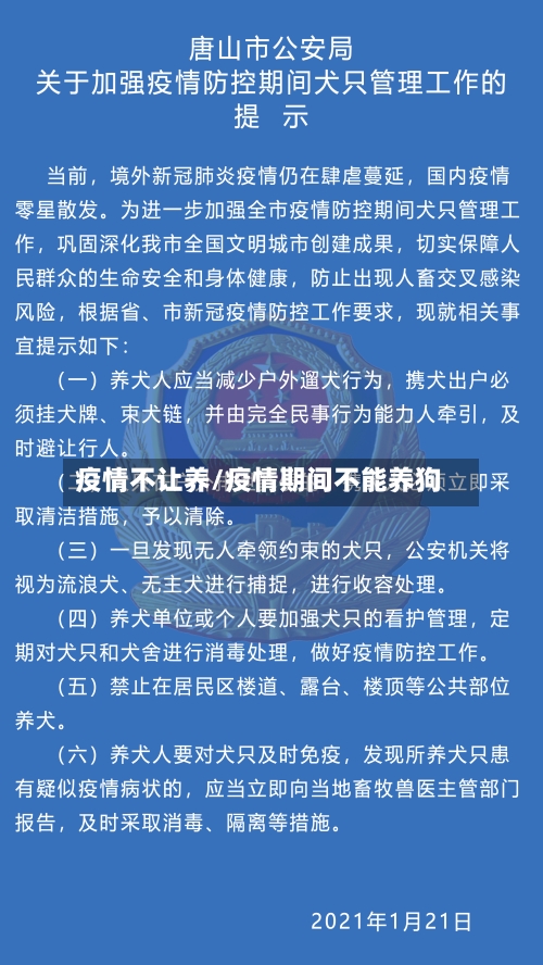 疫情不让养/疫情期间不能养狗