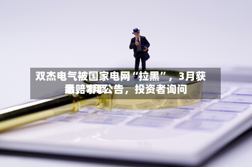 双杰电气被国家电网“拉黑”，3月获悉，7月公告，投资者询问索赔事项