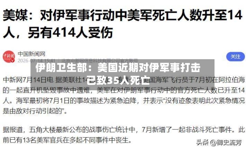 伊朗卫生部：美国近期对伊军事打击已致35人死亡-第2张图片