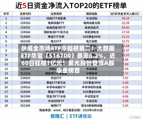 跃居全市场ETF涨幅榜第二！大数据ETF华宝（516700）暴涨6.2%，近60日狂揽1亿元！紫光股份登顶A股吸金榜首-第2张图片