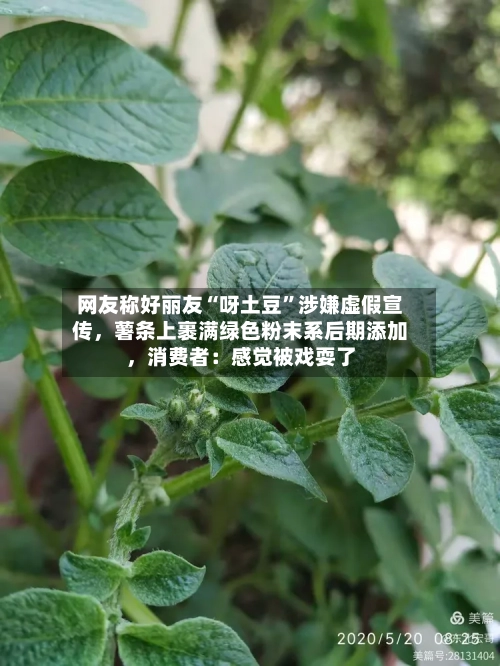 网友称好丽友“呀土豆	”涉嫌虚假宣传	，薯条上裹满绿色粉末系后期添加，消费者：感觉被戏耍了-第2张图片