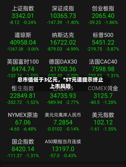 总市值低于3亿元，*ST元道提示终止上市风险-第2张图片