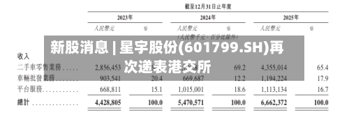 新股消息 | 星宇股份(601799.SH)再次递表港交所