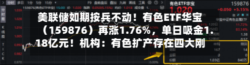 美联储如期按兵不动！有色ETF华宝（159876）再涨1.76%，单日吸金1.18亿元！机构：有色扩产存在四大刚性壁垒-第3张图片