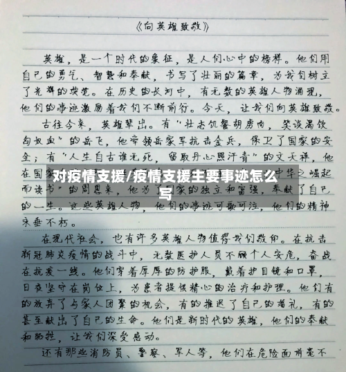 对疫情支援/疫情支援主要事迹怎么写