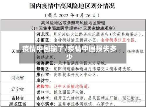 疫情中国输了/疫情中国损失多少-第3张图片