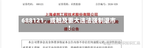 688121	，或触及重大违法强制退市！-第3张图片
