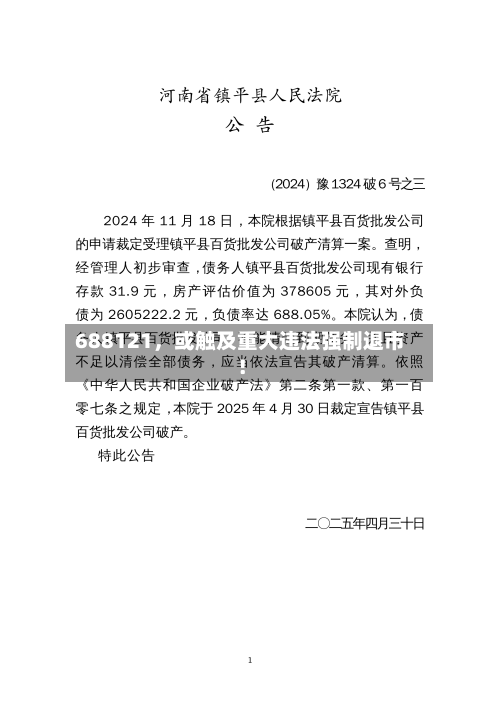 688121，或触及重大违法强制退市！-第2张图片