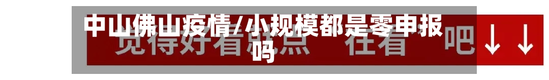中山佛山疫情/小规模都是零申报吗-第3张图片