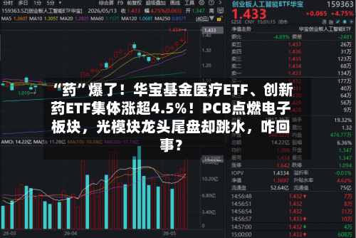 “药”爆了！华宝基金医疗ETF	、创新药ETF集体涨超4.5%！PCB点燃电子板块	，光模块龙头尾盘却跳水，咋回事？-第3张图片