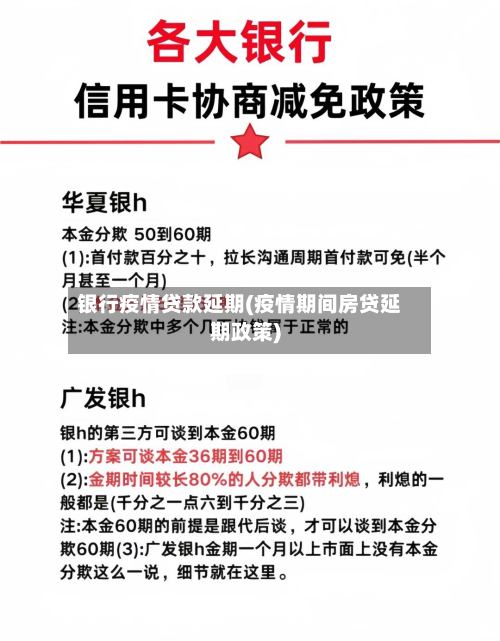 银行疫情贷款延期(疫情期间房贷延期政策)