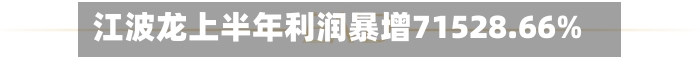 江波龙上半年利润暴增71528.66%