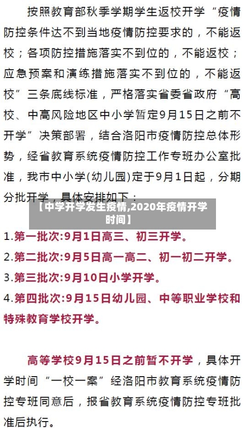 【中学开学发生疫情,2020年疫情开学时间】-第3张图片