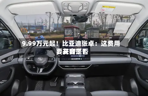 9.99万元起！比亚迪张卓：这费用，友商是否要开会了？