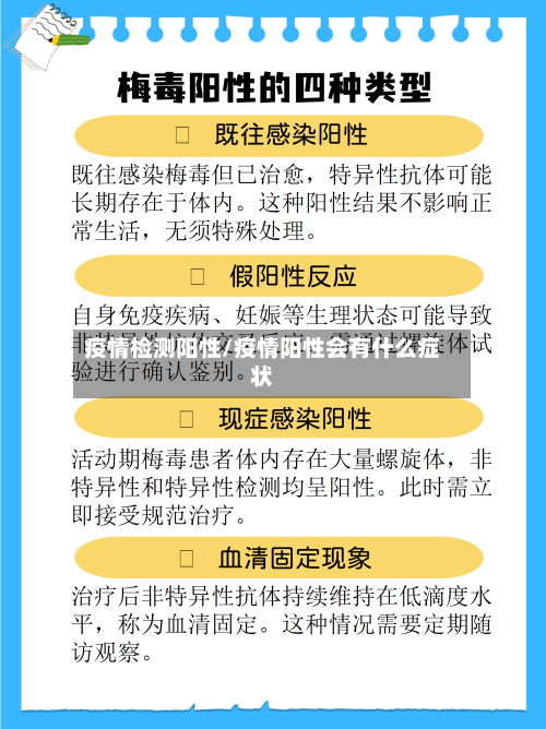 疫情检测阳性/疫情阳性会有什么症状