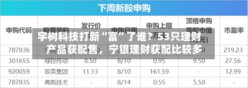 宇树科技打新“富	”了谁？53只理财产品获配售，宁银理财获配比较多-第3张图片
