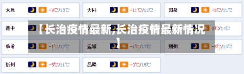 【长治疫情最新,长治疫情最新情况】