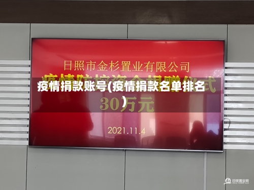 疫情捐款账号(疫情捐款名单排名)