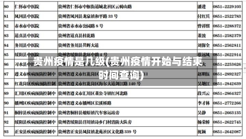 贵州疫情是几级(贵州疫情开始与结束时间查询)-第2张图片