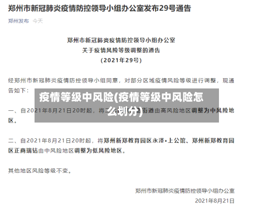 疫情等级中风险(疫情等级中风险怎么划分)