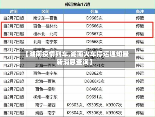【湖南疫情列车,湖南火车停运通知最新消息查询】-第2张图片
