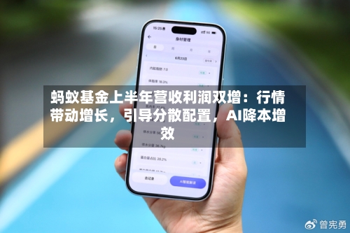 蚂蚁基金上半年营收利润双增：行情带动增长，引导分散配置，AI降本增效-第3张图片