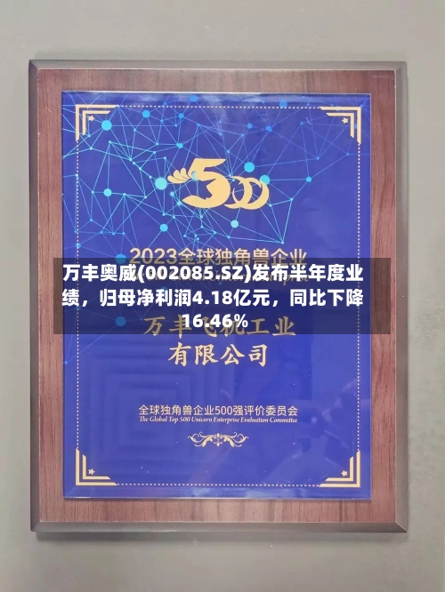 万丰奥威(002085.SZ)发布半年度业绩，归母净利润4.18亿元，同比下降16.46%