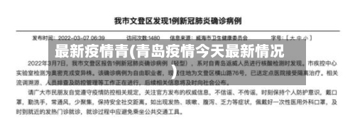 最新疫情青(青岛疫情今天最新情况)-第2张图片