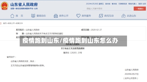 疫情跑到山东/疫情跑到山东怎么办-第3张图片