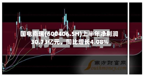 国电南瑞(600406.SH)上半年净利润30.73亿元	，同比增长4.08%-第2张图片